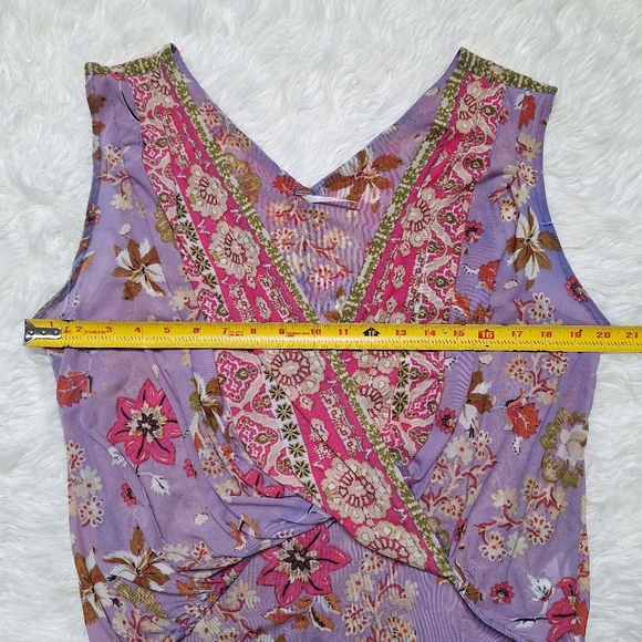 Free People Havana Blue Floral Print Sleeveless Surplice Top - Small - Picture 8 of 15